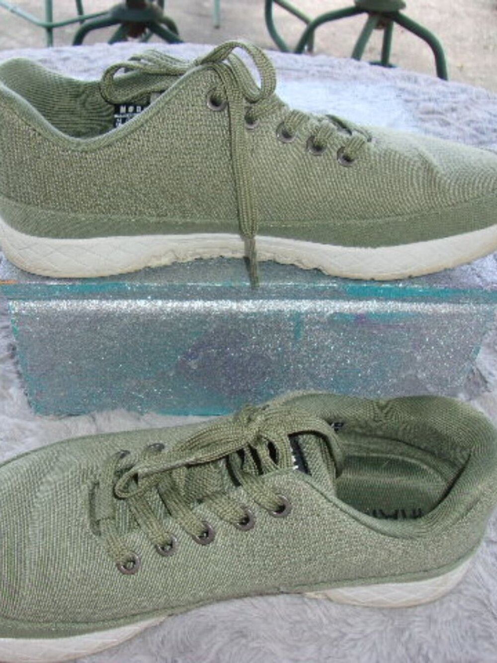 S-208 NOBULL CANVAS TRAINERS IN MOSS GREEN - Picture 5 of 12